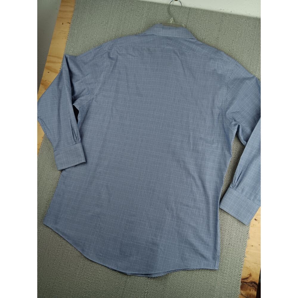 Brooks Brothers Regent Button Up Shirt Mens L 16.5-2/3 Blue Plaid Party No Tuck - Picture 8 of 13